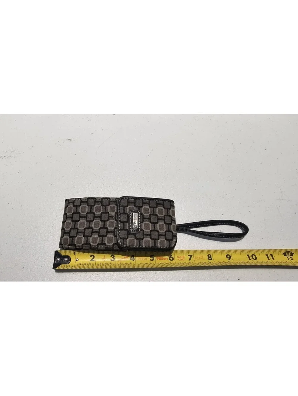 Vintage Nine West Cell Phone Wristlet Wallet Organizer Mirror ID Brown Y2K